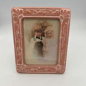 Terragrafics Boho Photo Frame 5x7 Terracotta Floral Ceramic Vintage 1987